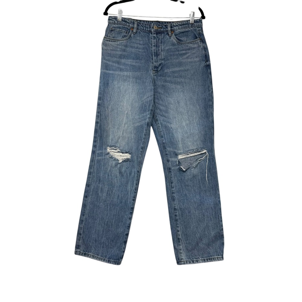 BlankNYC Howard Mid-Rise‎ Loose Fit Distressed Blue Jeans Organic Cotton Sz 28
